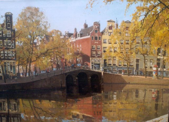 Vlist L. van der | Prinsengracht, Amsterdam, oil on canvas 65.1 x 91.2 cm, signed l.r.