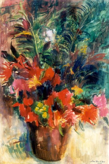 Have J. ten | A flower still life, oil on canvas 90.2 x 60.2 cm, signed l.r. and dated 1974