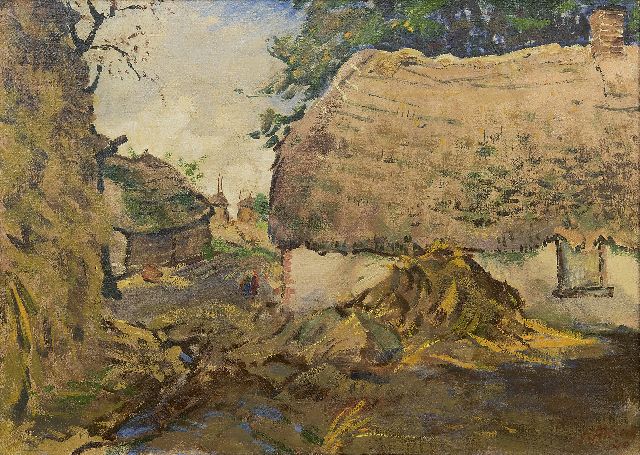 Altink J.  | Farm with hay-stack, oil on canvas 50.3 x 70.3 cm, signed l.r. and dated '40