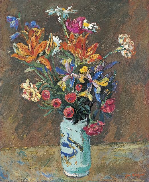 Jan Wiegers | A bunch of wildflowers, oil on canvas, 61.3 x 50.6 cm, signed l.r. and dated '44