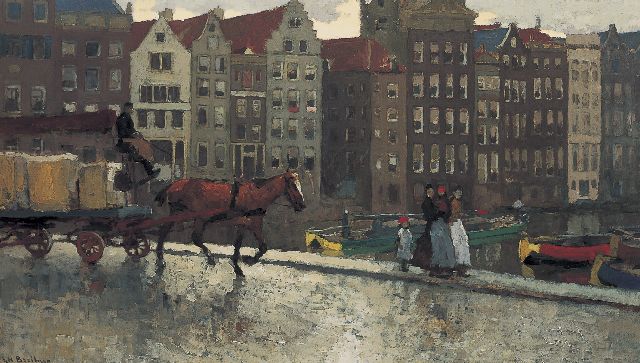 George Hendrik Breitner | A horsecar on the Nieuwe Brug, Damrak, oil on canvas, 52.3 x 92.3 cm, signed l.l.
