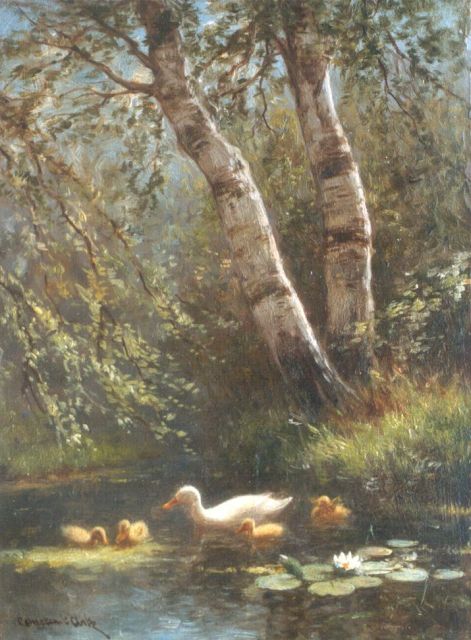 Artz C.D.L.  | First swim, oil on panel 24.1 x 17.8 cm, signed l.l.