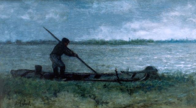 Jozef Israëls | A sand barge, oil on panel, 25.6 x 42.8 cm, signed l.l.