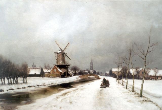 Louis Apol | Delft in winter, oil on canvas, 56.0 x 80.2 cm