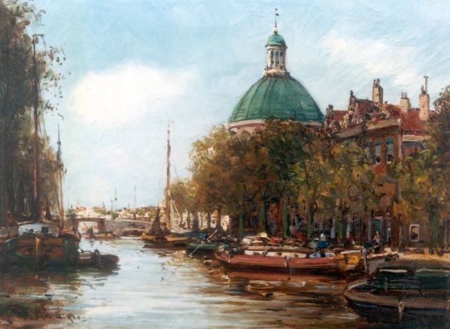 Anton Dirckx | A view of the 'Lutherse kerk', Amsterdam, oil on canvas, 18.4 x 24.2 cm, signed l.l.