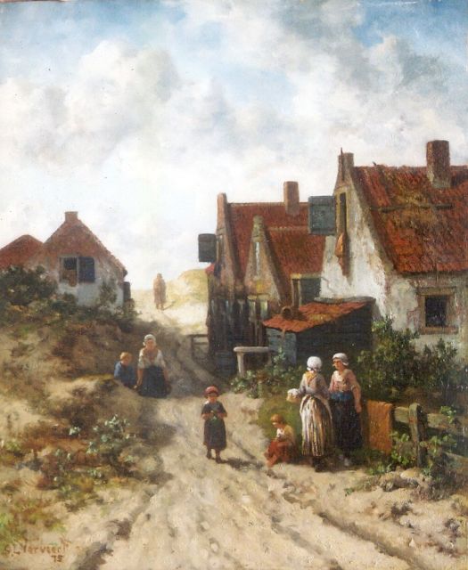 Verveer S.L.  | Behind the dunes, Oud-Scheveningen, oil on panel 40.1 x 33.4 cm, signed l.l. and dated '75