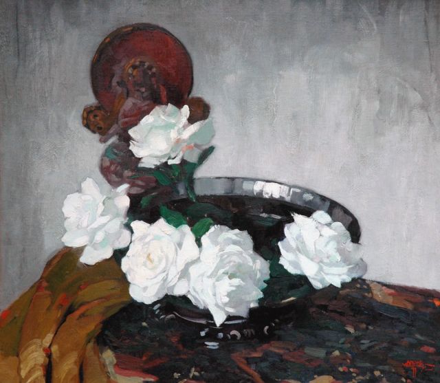 Verhorst A.J.  | Still life with flowers, oil on canvas 74.8 x 85.5 cm, signed l.r. and dated '33