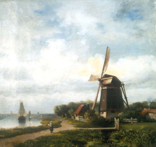 Swijser J.J.H.  | A summer landscape, oil on canvas 30.3 x 32.2 cm, signed l.l.