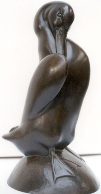 Rochard I.F.R.  | Eend, bronze 27.5 x 15.0 cm, gesigneerd op de basis and te dateren 1935-1950