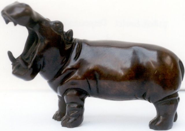 Despoulain J.C.  | Hippopotamus, bronze 12.0 x 17.5 cm, signed signed and numbered 1/8 on the belly