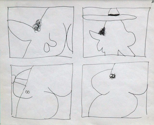 Jan Roëde | Erotic sketches, pen on paper, 20.7 x 25.9 cm