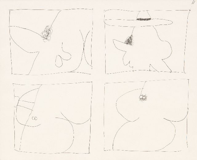 Jan Roëde | Erotic sketches, pen on paper, 20.7 x 25.9 cm