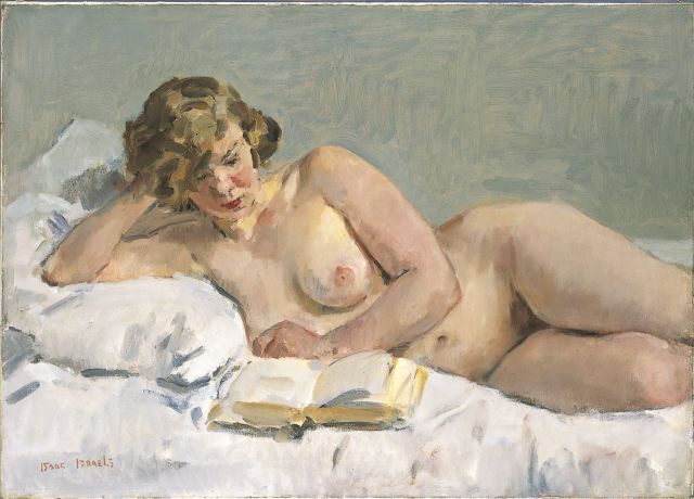 Isaac Israels | A reclining nude (Sjaantje van Ingen), oil on canvas, 72.0 x 101.0 cm, signed l.l.