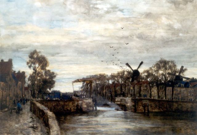Johan Hendrik van Mastenbroek | Draw-bridge, Delfshaven, watercolour on paper, 49.7 x 70.7 cm, signed l.l. and dated 1907