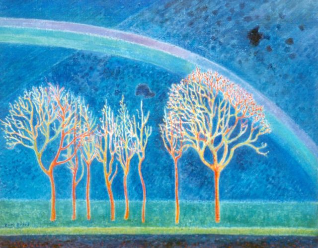 Breed D.C.  | A landscape with rainbow, oil on canvas 40.0 x 50.0 cm, signed l.l. and on the strecher on the reverse