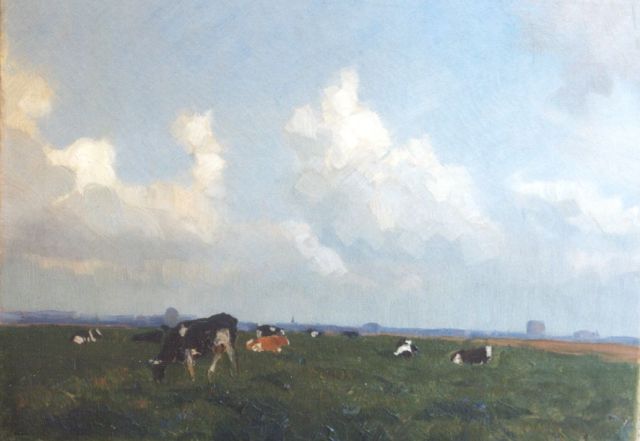 Nifterik G. van | Cows in a meadow, oil on canvas 33.2 x 46.5 cm, signed l.r.