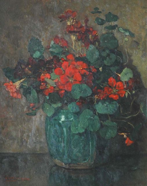 Akkeringa J.E.H.  | Nasturtium, oil on canvas 48.9 x 39.9 cm, signed l.l.