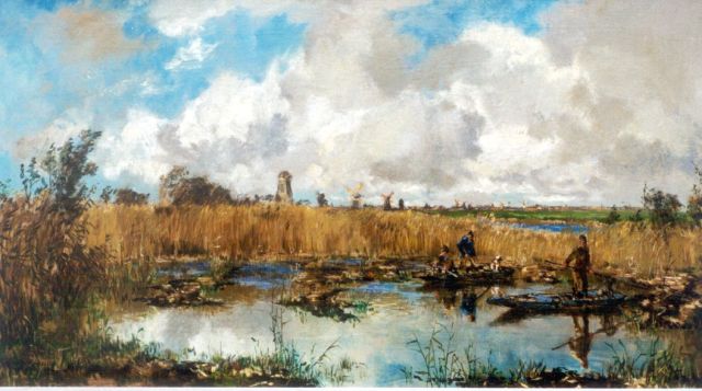 Mastenbroek J.H. van | The snipe hunt, oil on canvas 57.4 x 102.2 cm, signed l.l. and dated 1917