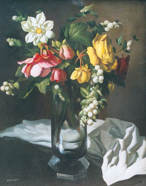 Adriaan van 't Hoff | A flower still life, oil on canvas, 50.0 x 40.2 cm, signed l.l.