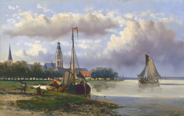 Hendrik Hulk | Providing the ship, oil on panel, 13.6 x 21.6 cm, signed l.r.