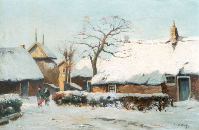 Knip W.A.  | A snow-covered landscape, 't Gooi, oil on canvas 38.4 x 58.2 cm, signed l.r.