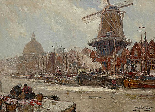 Bartels H. von | View of a Dutch harbour, oil on canvas 69.8 x 100.3 cm, signed l.r. and dated München '11