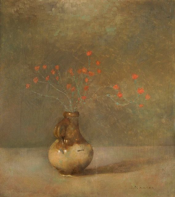Jan Mankes | A jar with bottle heath, oil on canvas, 40.5 x 36.5 cm, signed l.r. and dated 1911
