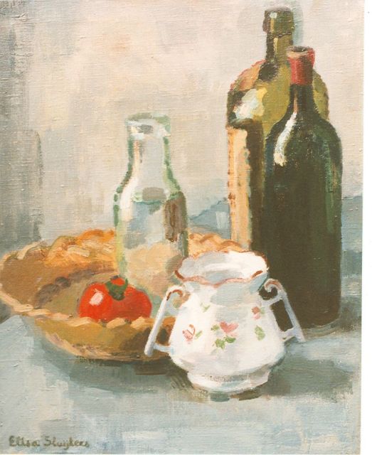 Lies Sluijters | A still life with bottles, oil on canvas, 50.0 x 40.0 cm, signed l.l.