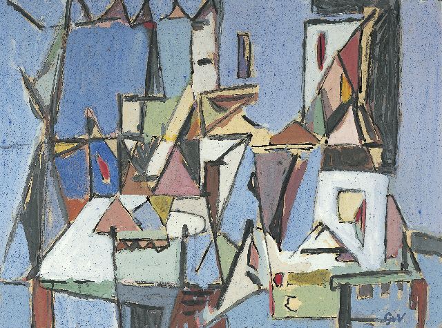 Velde G. van | Composition, gouache on paper 23.3 x 30.6 cm, signed l.r. with initials