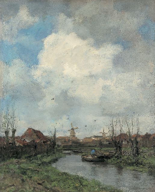 Maris J.H.  | Landschap in de omgeving van Den Haag, oil on canvas 99.2 x 80.2 cm, signed l.l. and dated between ca. 1891