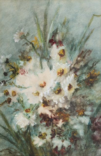 Breuer C.F.  | Summer flowers, watercolour and gouache on paper 51.0 x 34.0 cm, signed l.r.