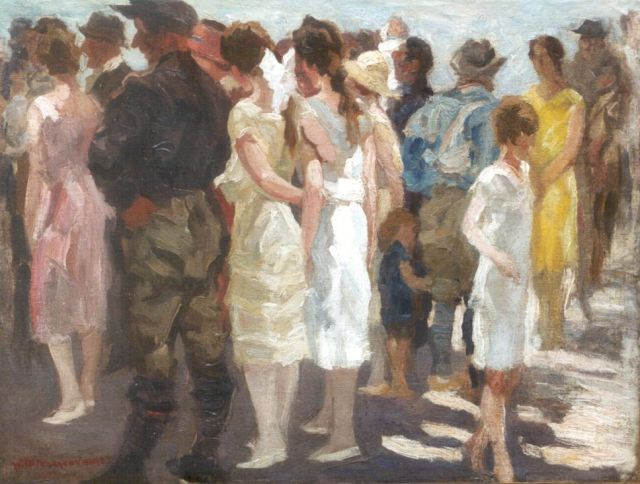 Willem Vaarzon Morel | Spectators, oil on canvas, 42.1 x 54.5 cm, signed l.l.