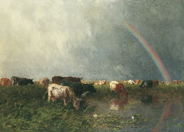 Willem Roelofs | A rainbow, oil on canvas, 69.0 x 94.2 cm, signed l.l.