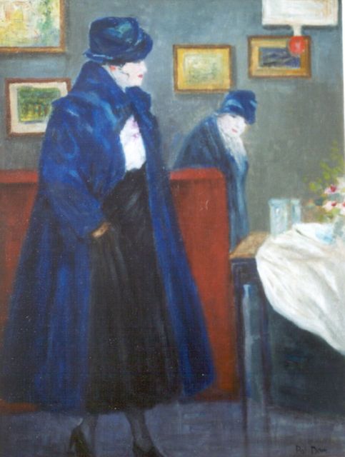 Dom P.L.C.  | Lady in blue, oil on canvas 59.9 x 45.5 cm, signed l.r.