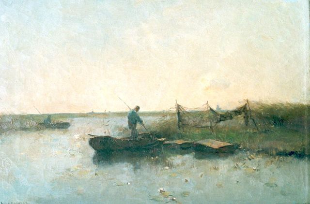 Aris Knikker | Fishermen, oil on canvas, 29.9 x 43.1 cm, signed l.l.