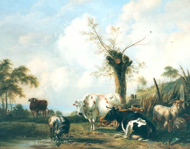 Pieter Gerardus van Os | Cattle in a landscape, oil on panel, 84.5 x 105.8 cm, signed l.l. and dated 1837