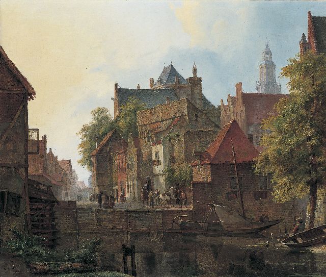 Kasparus Karsen | A canal scene, oil on canvas, 51.4 x 60.4 cm, signed l.l.
