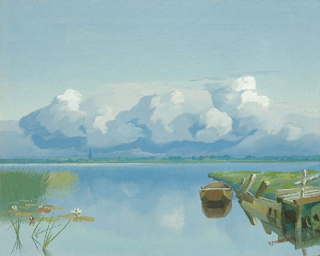 Smorenberg D.  | The Loosdrechtse Plassen in summer, oil on canvas 40.2 x 50.0 cm, signed l.r.