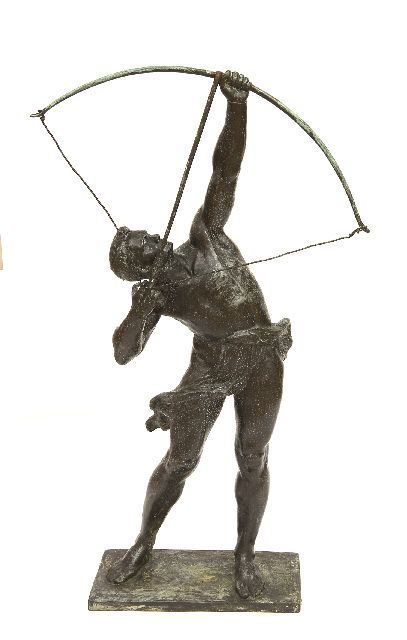 Jochems F.  | The archer, bronze 67.0 x 10.0 cm, signed on the bronze base
