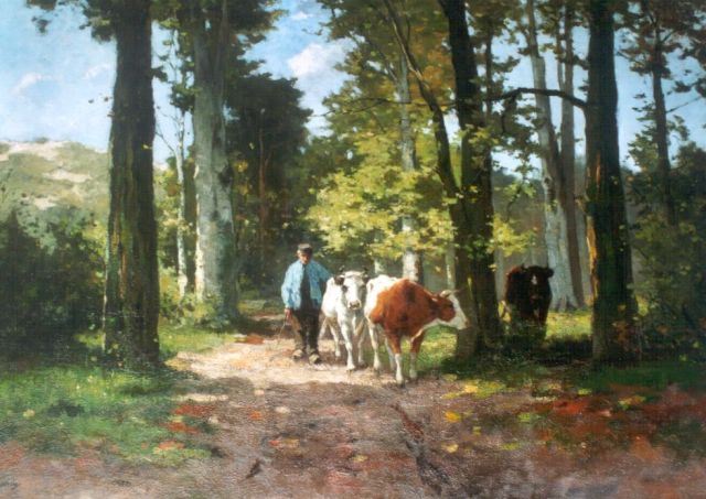 Johan Frederik Cornelis Scherrewitz | Heading home, oil on canvas, 70.4 x 100.3 cm, signed l.l.