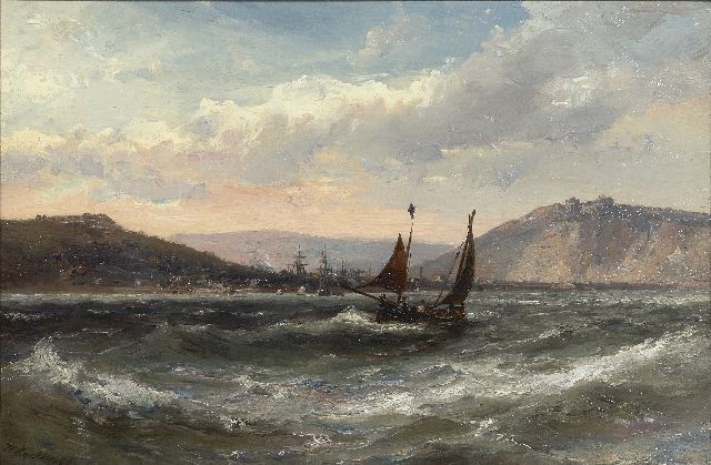 Hermanus Koekkoek jr. | Sailing vessels in choppy seas, oil on canvas, 30.0 x 45.2 cm, signed l.l.