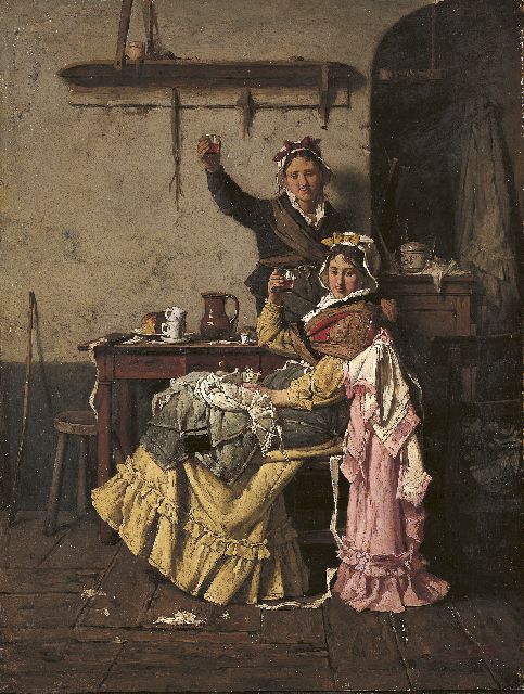 Victor Ravet | Cheers!, oil on panel, 37.6 x 28.6 cm, signed l.r.