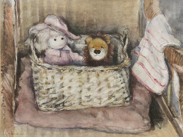 Frida Holleman | The doll basket, watercolour on paper, 35.5 x 47.0 cm, signed l.l.