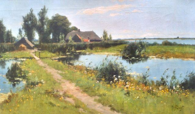 Arie Zwart | A polder landscape, Noorden, oil on canvas, 45.5 x 80.2 cm, signed l.r. and on the reverse