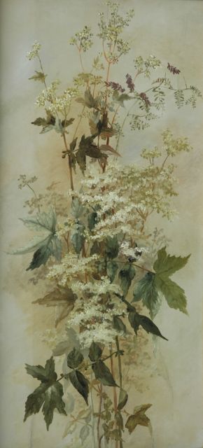 Quarles van Ufford Ph.A.M.  | Still life with umbellifers, oil on panel 92.2 x 43.5 cm