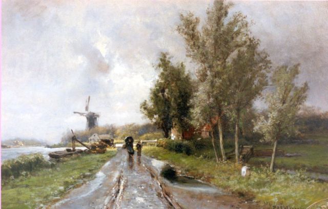 Piet Schipperus | Showery weather, oil on panel, 48.0 x 70.0 cm, signed l.r.