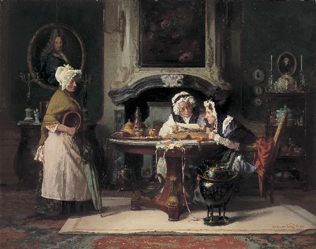 Alexander Hugo Bakker Korff | De aanbevelingsbrief, oil on panel, 23.7 x 30.0 cm, signed l.r. and dated 1876