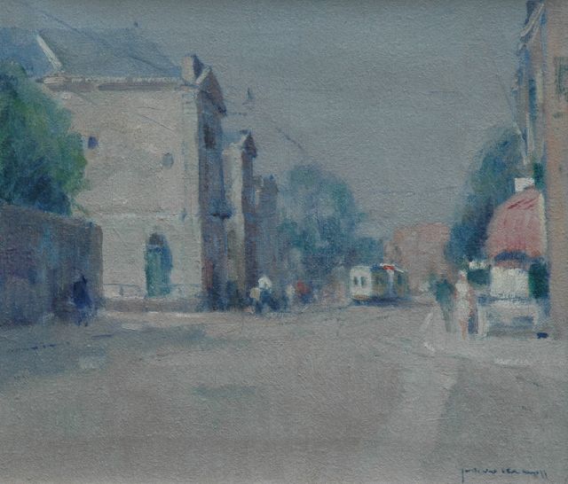 Joop Kropff | View of the Korte Voorhout, The Hague, oil on canvas, 35.2 x 40.4 cm, signed l.r.