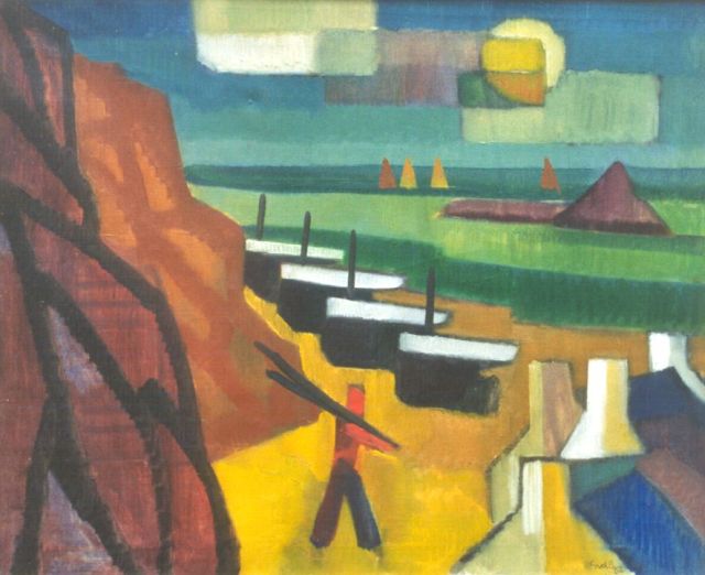 Berg S.R. van den | Fishing boats on the beach, South France, oil on canvas 64.8 x 80.0 cm, signed l.r. and dated '52