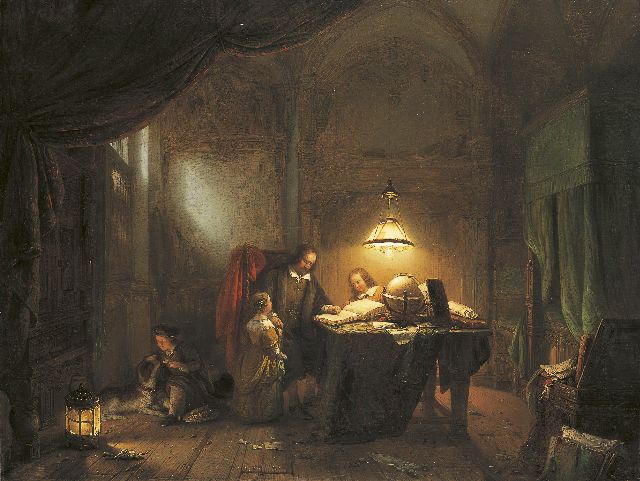 Gillis Haanen | The Lesson, oil on canvas, 60.3 x 92.0 cm, signed l.r. and dated 1853